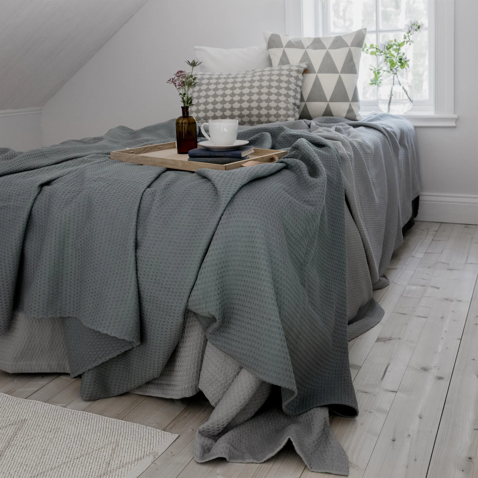 Kimono sengeteppe 139x260 cm, dusty petrol Scandi Living