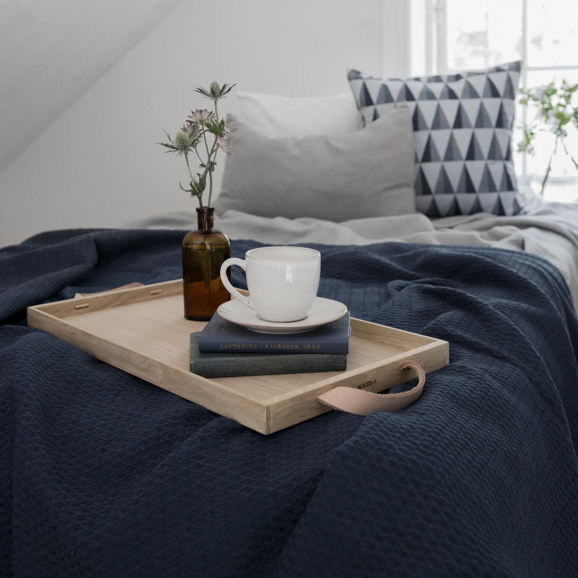 Kimono sengeteppe 139x260 cm, storm blue (blå) Scandi Living