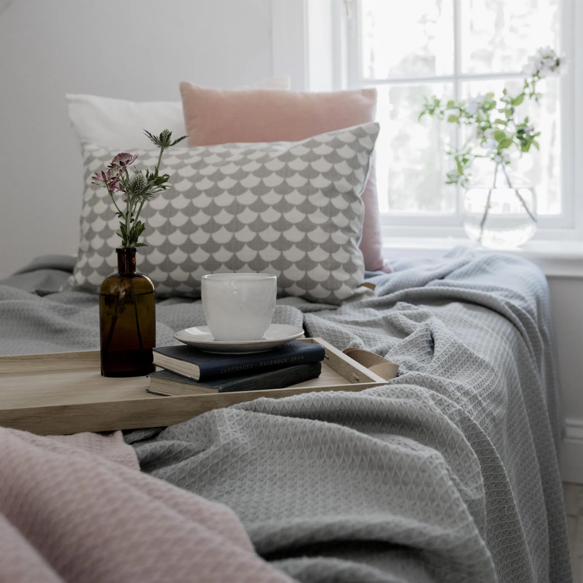 Kimono sengeteppe 260x260 cm, Concrete (grå) Scandi Living