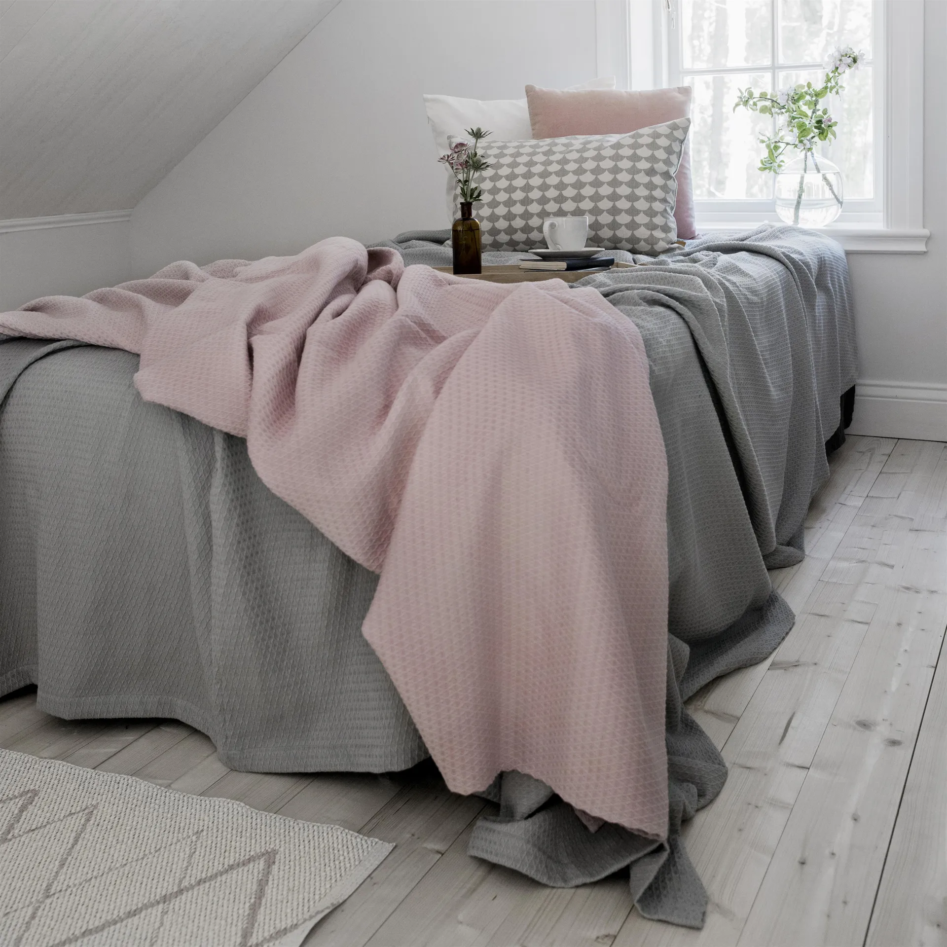Kimono sengeteppe 260x260 cm, Dusty rose (rosa) Scandi Living