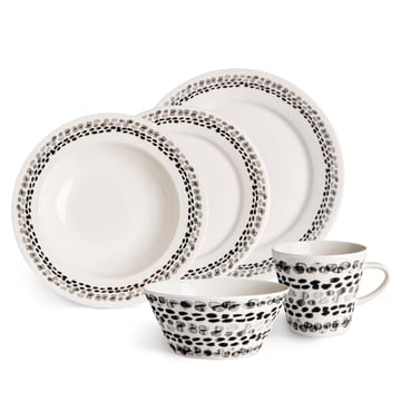 Klappersten tallerken 28 cm 4-stk. - svart-hvit - Scandi Living