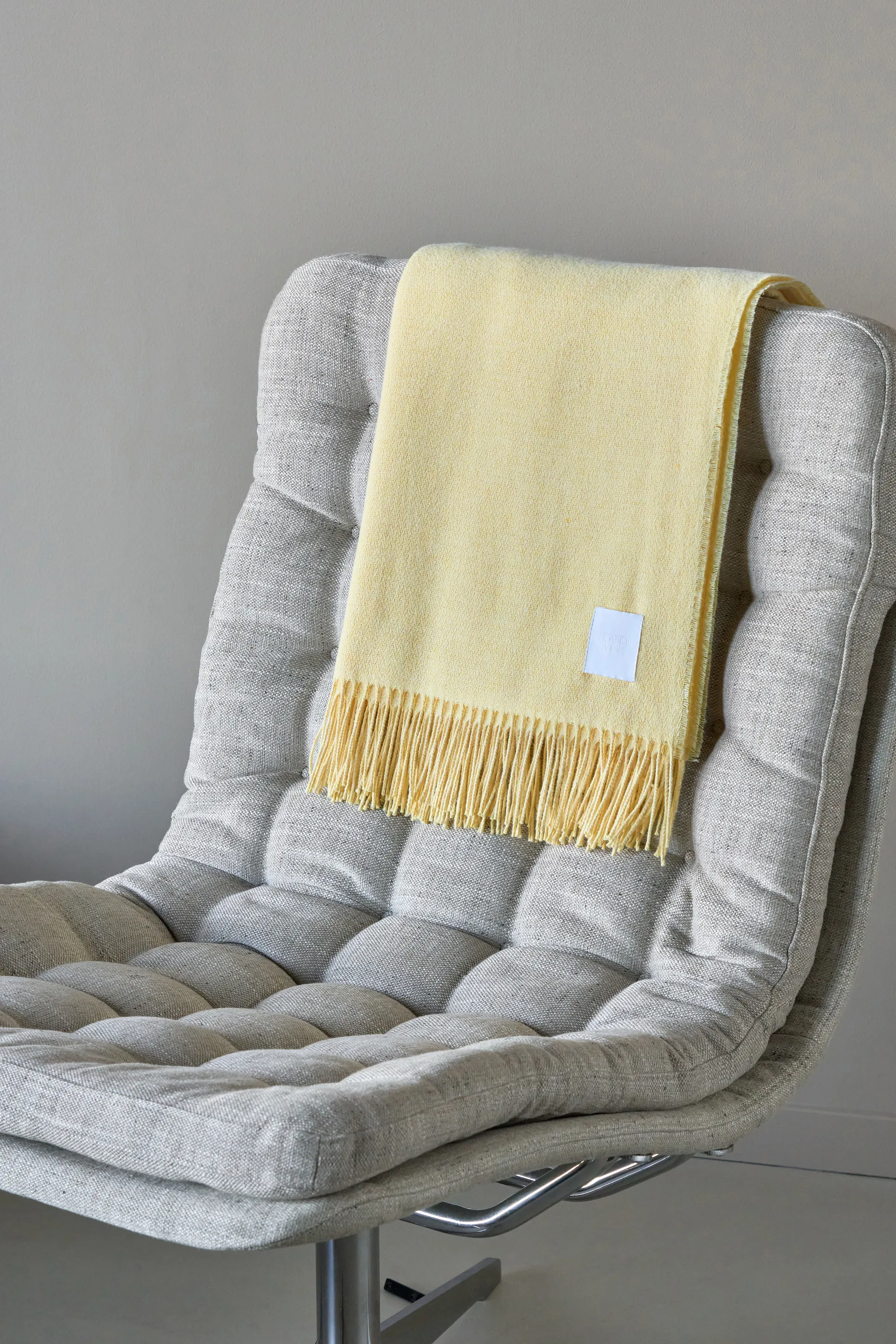 Loom bomullspledd 125x170 cm, Buttercream Scandi Living