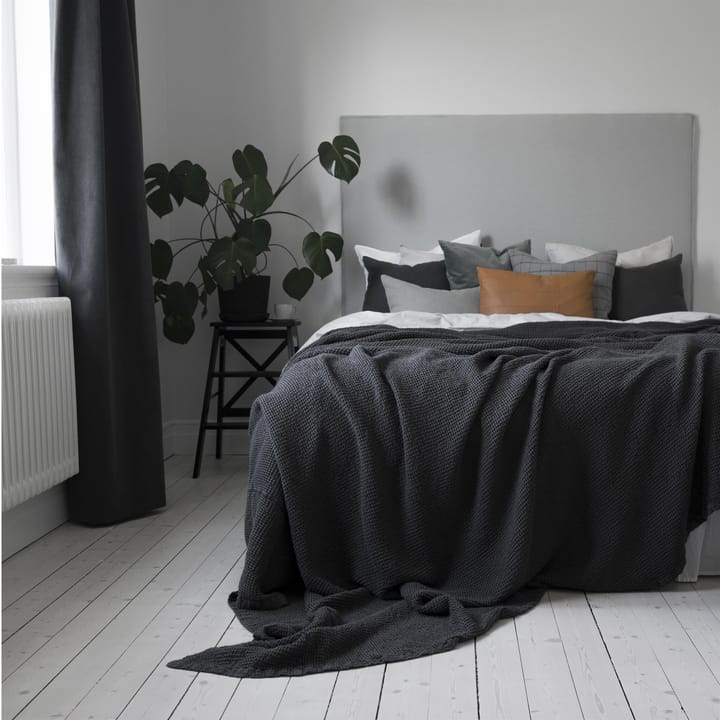 Moss sengeteppe 160x260 cm - Charcoal (grå) - Scandi Living