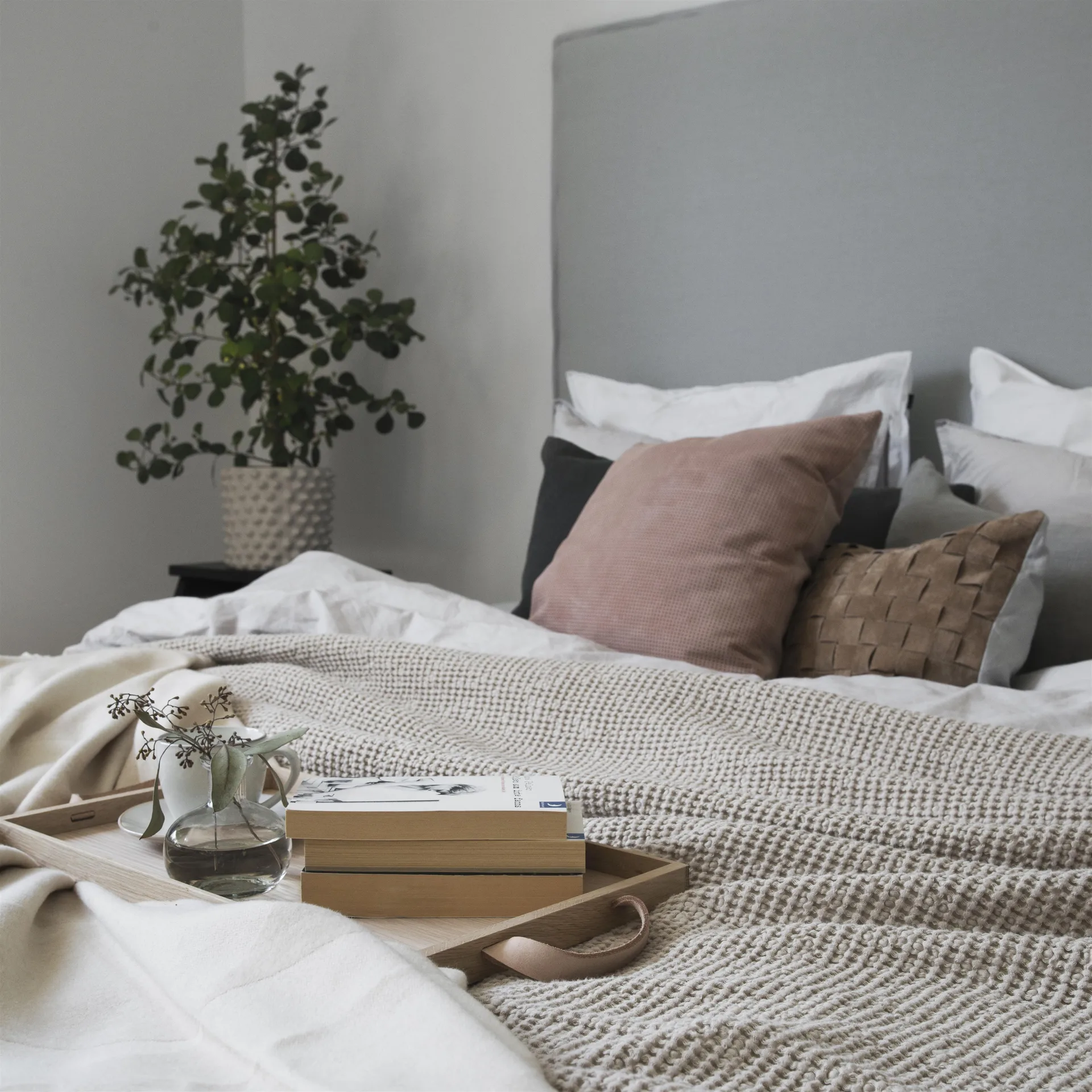 Moss sengeteppe 260x260 cm, Beige Scandi Living