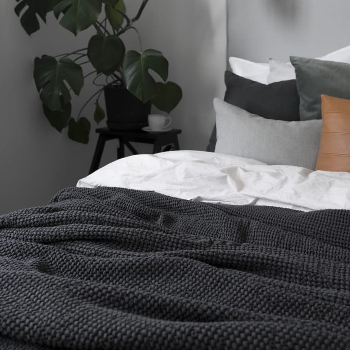 Moss sengeteppe 260x260 cm - Charcoal (grå) - Scandi Living