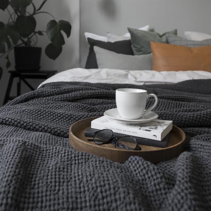Moss sengeteppe 260x260 cm - Charcoal (grå) - Scandi Living