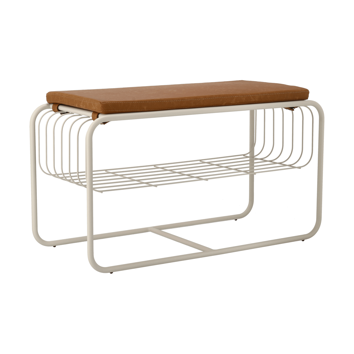 Scandi Living Nod benk/skohylle 80x36c42 cm Beige