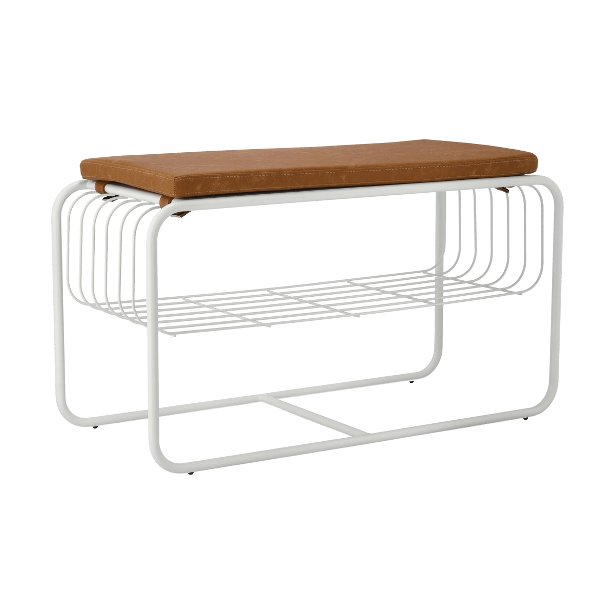 Scandi Living Nod benk/skohylle 80x36c42 cm White