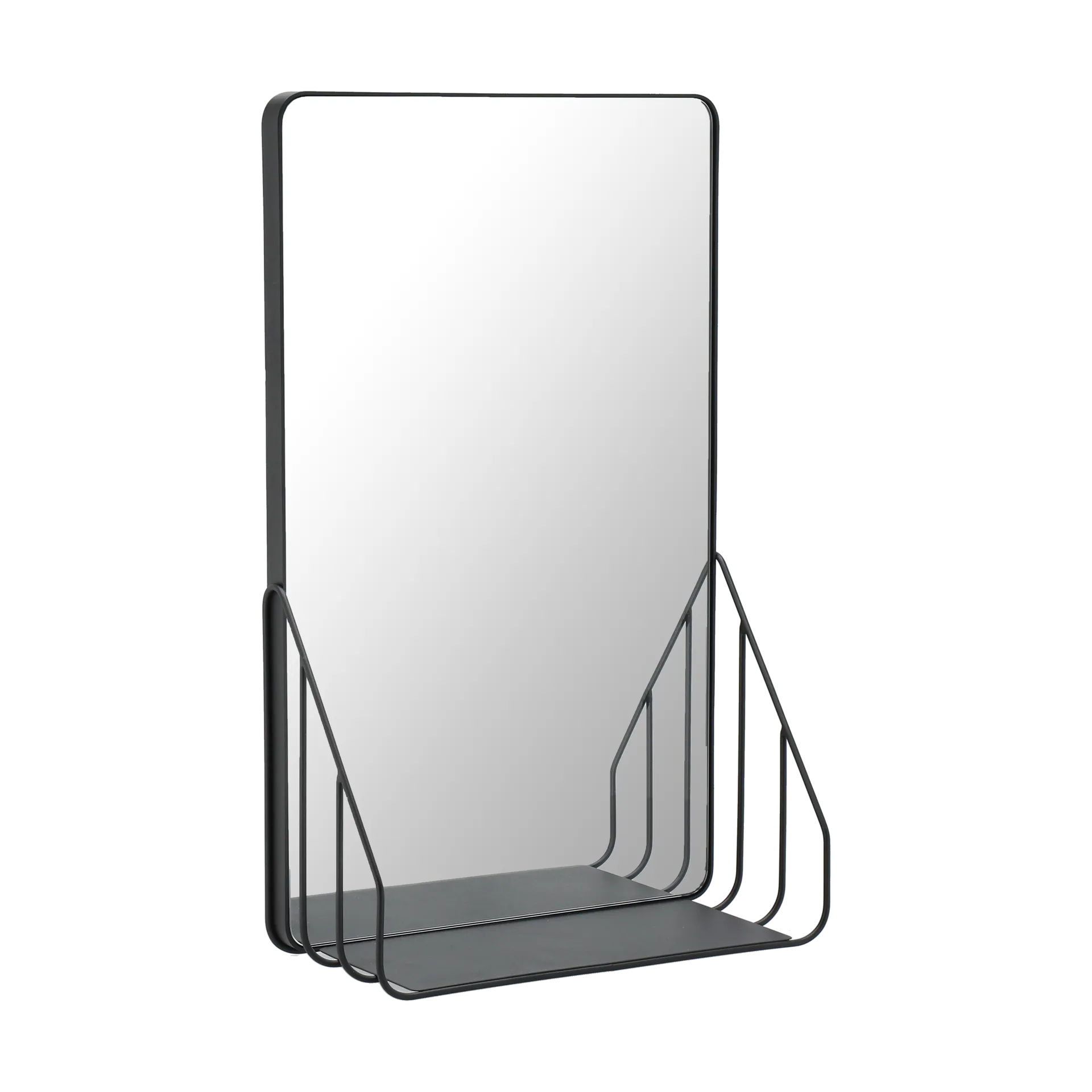 Nod speil med hylle 30x50 cm, Black Scandi Living