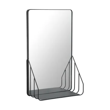 Nod speil med hylle 30x50 cm - Black - Scandi Living