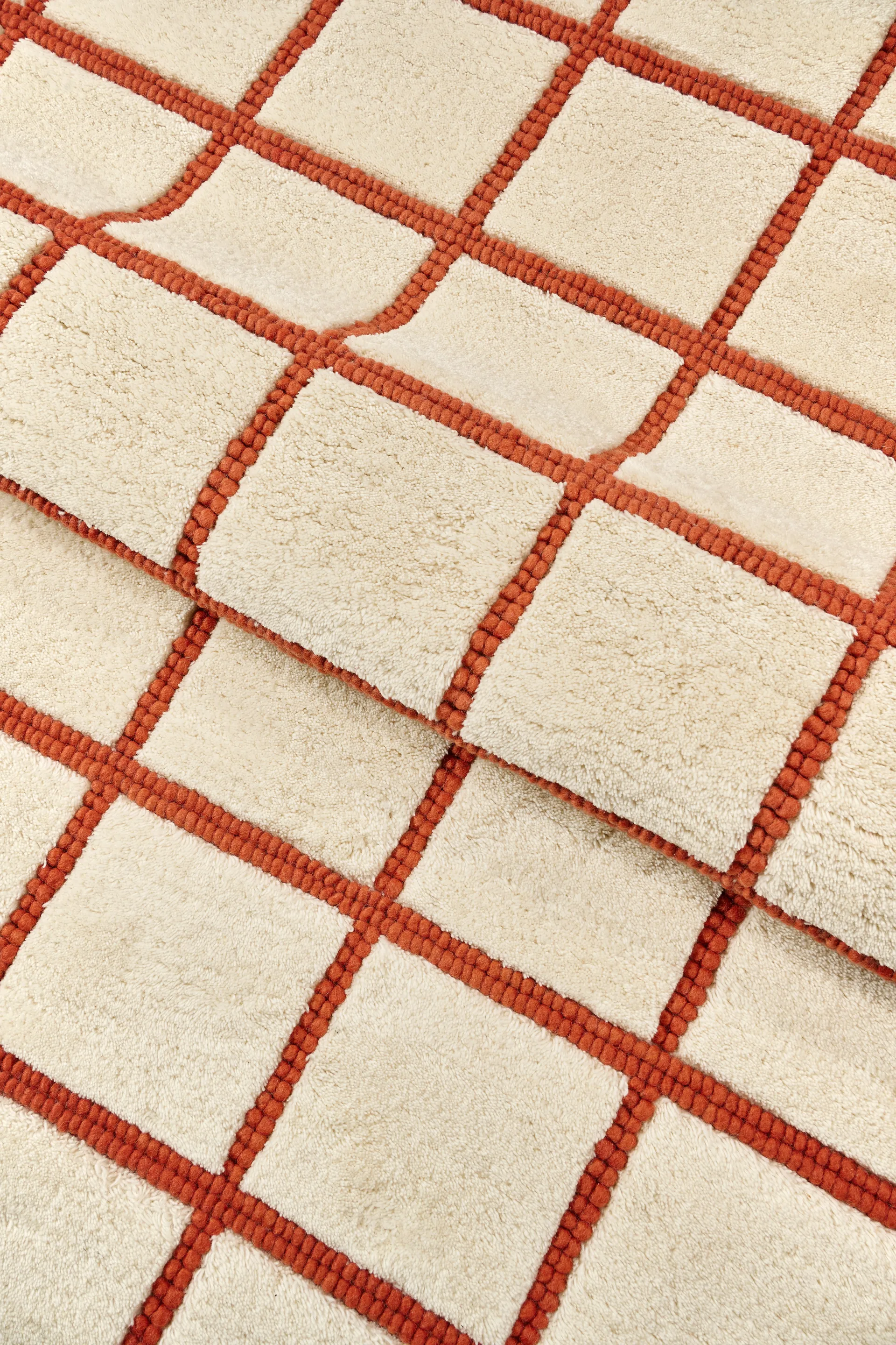 Pasture ullteppe naturhvit/rust, 170x240 cm Scandi Living