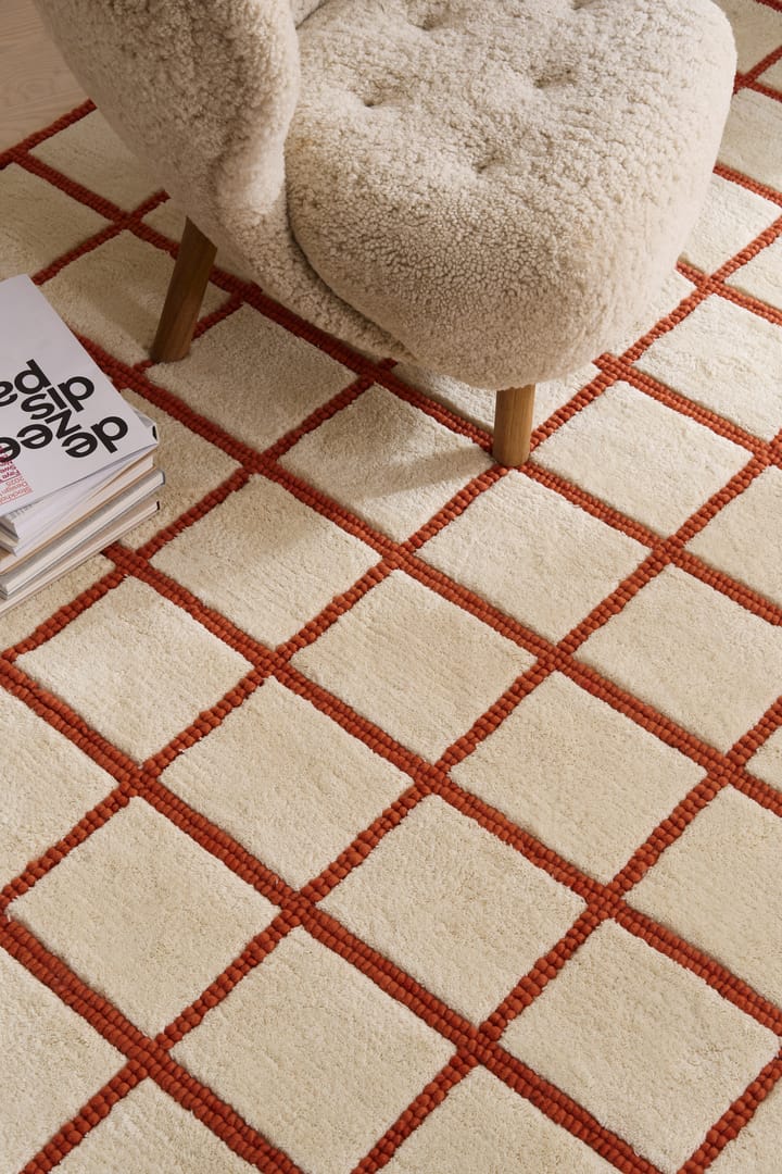 Pasture ullteppe naturhvit/rust, 170x240 cm Scandi Living