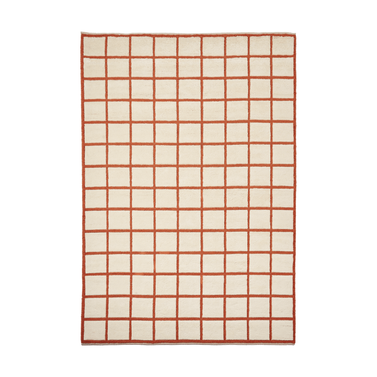 Bilde av Scandi Living Pasture ullteppe naturhvit/rust 200x300 cm