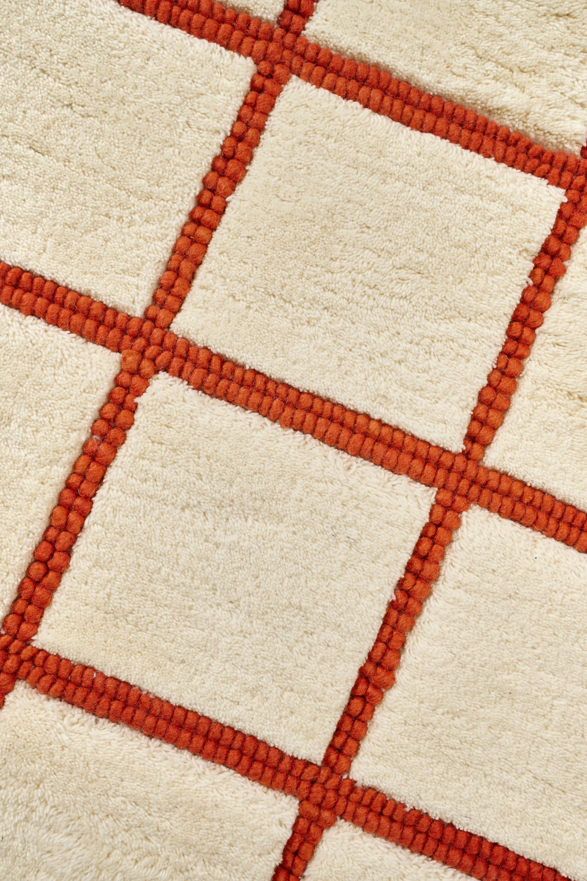 Pasture ullteppe naturhvit/rust, 200x300 cm Scandi Living