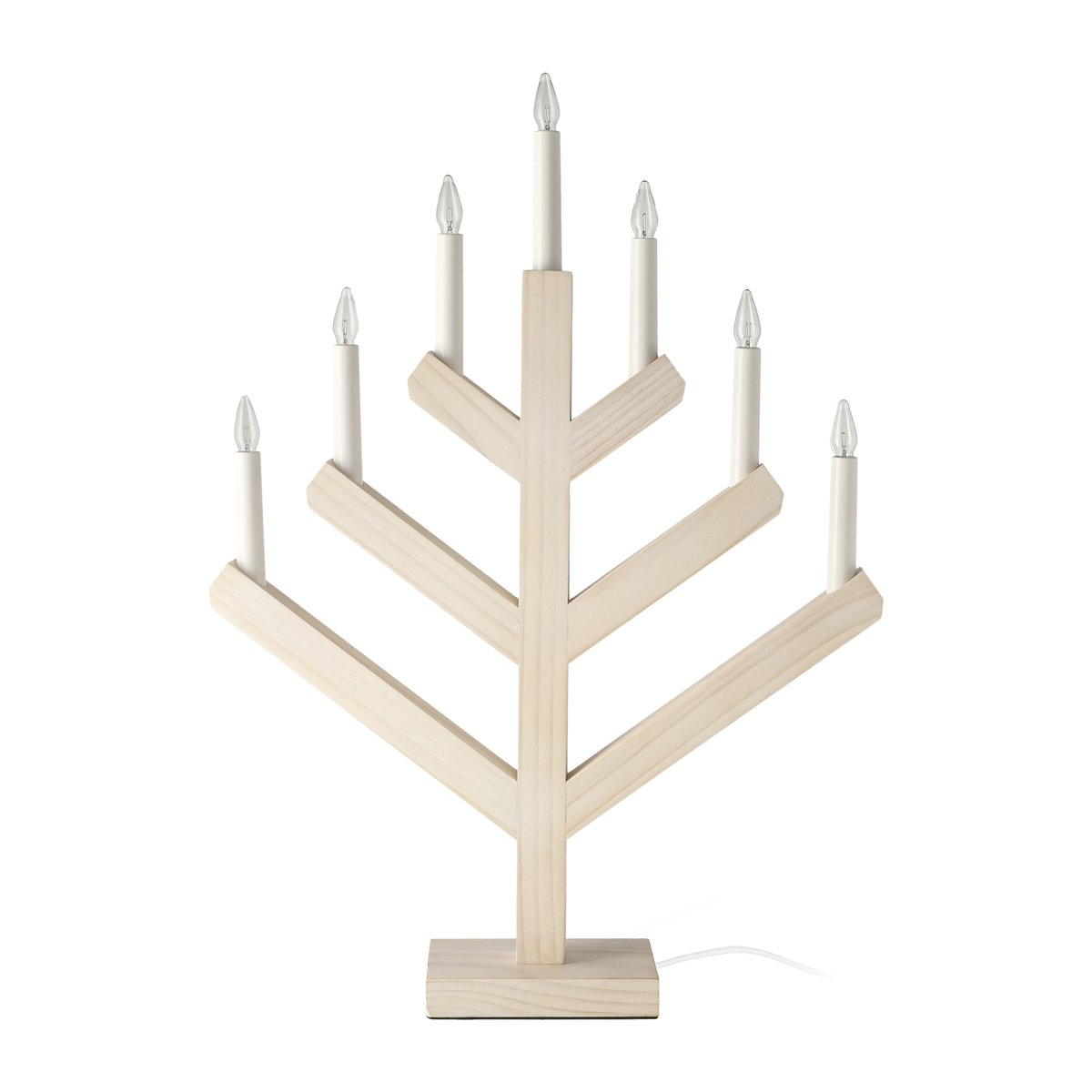 Pine adventslysestake 62 cm Hvitlasert