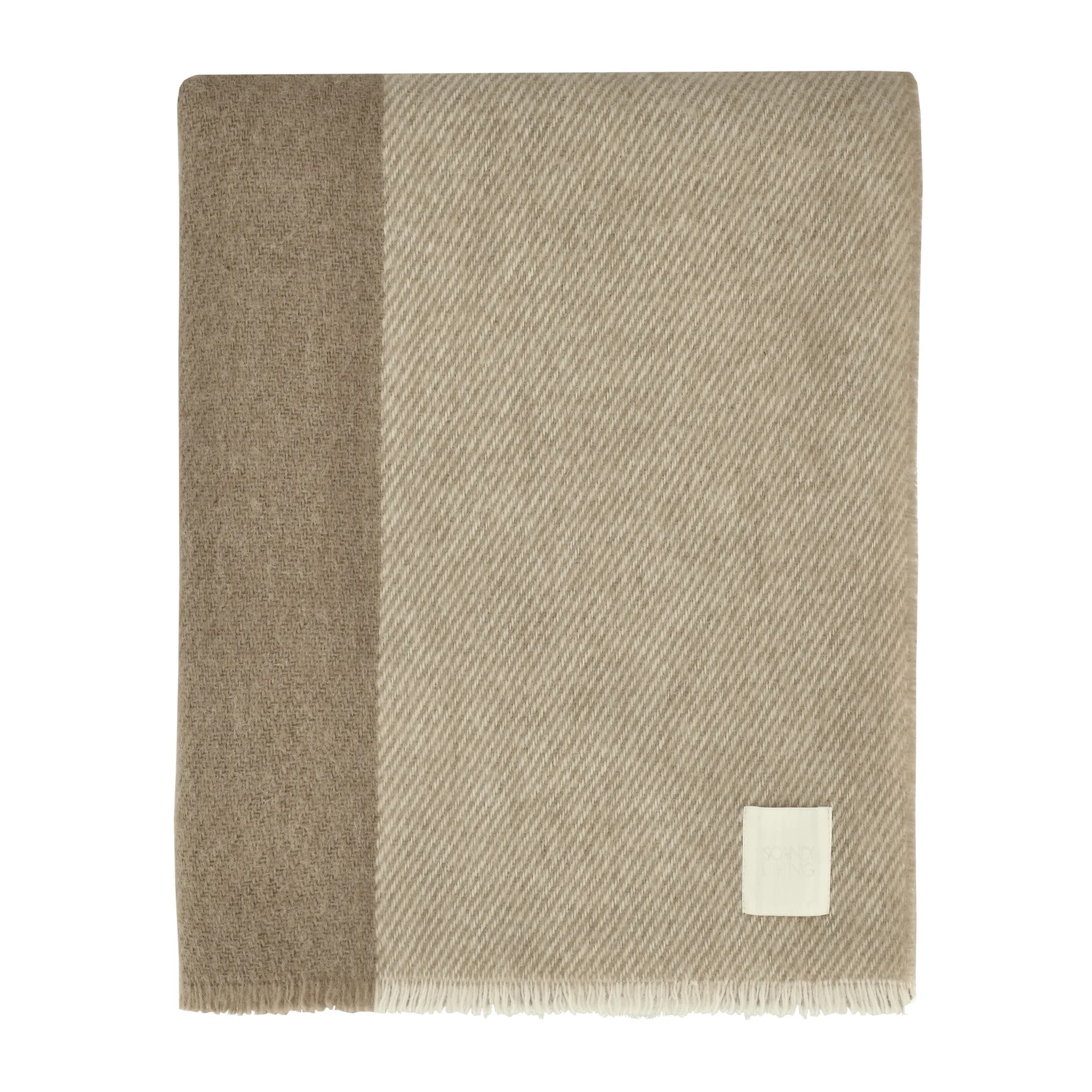 Row stripete ullpledd, Beige, 120x185 cm Scandi Living