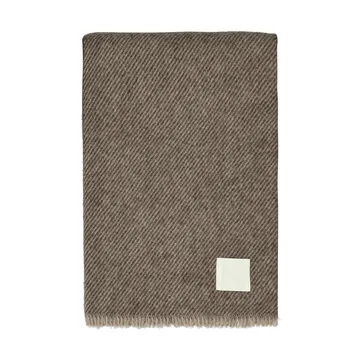 Row stripete ullpledd - Brun, 120x185 cm - Scandi Living