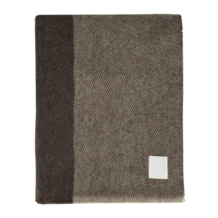 Row stripete ullpledd - Brun, 120x185 cm - Scandi Living
