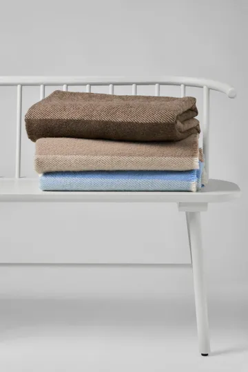 Row stripete ullpledd - Brun, 120x185 cm - Scandi Living