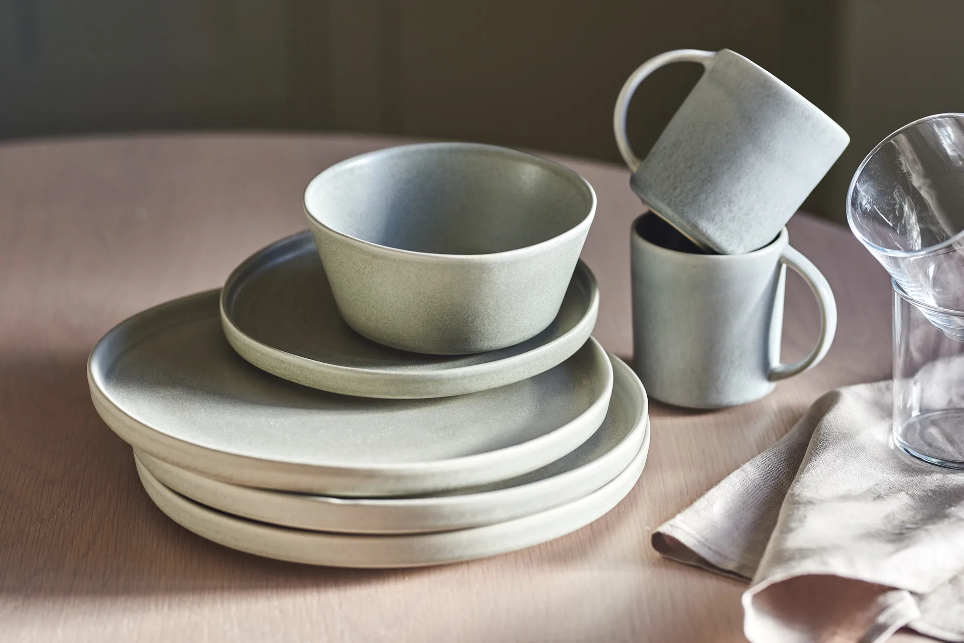 Sandsbro middagstallerken lysegrå, Ø26 cm, 6-pk Scandi Living