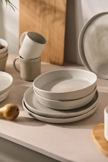 Sandsbro pastatallerken lysegrå, Ø23 cm, 4-pk - Scandi Living
