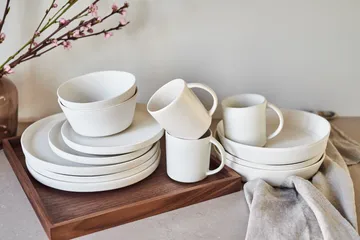 Sandsbro tallerken offwhite, Ø20 cm, 6-pk - Scandi Living