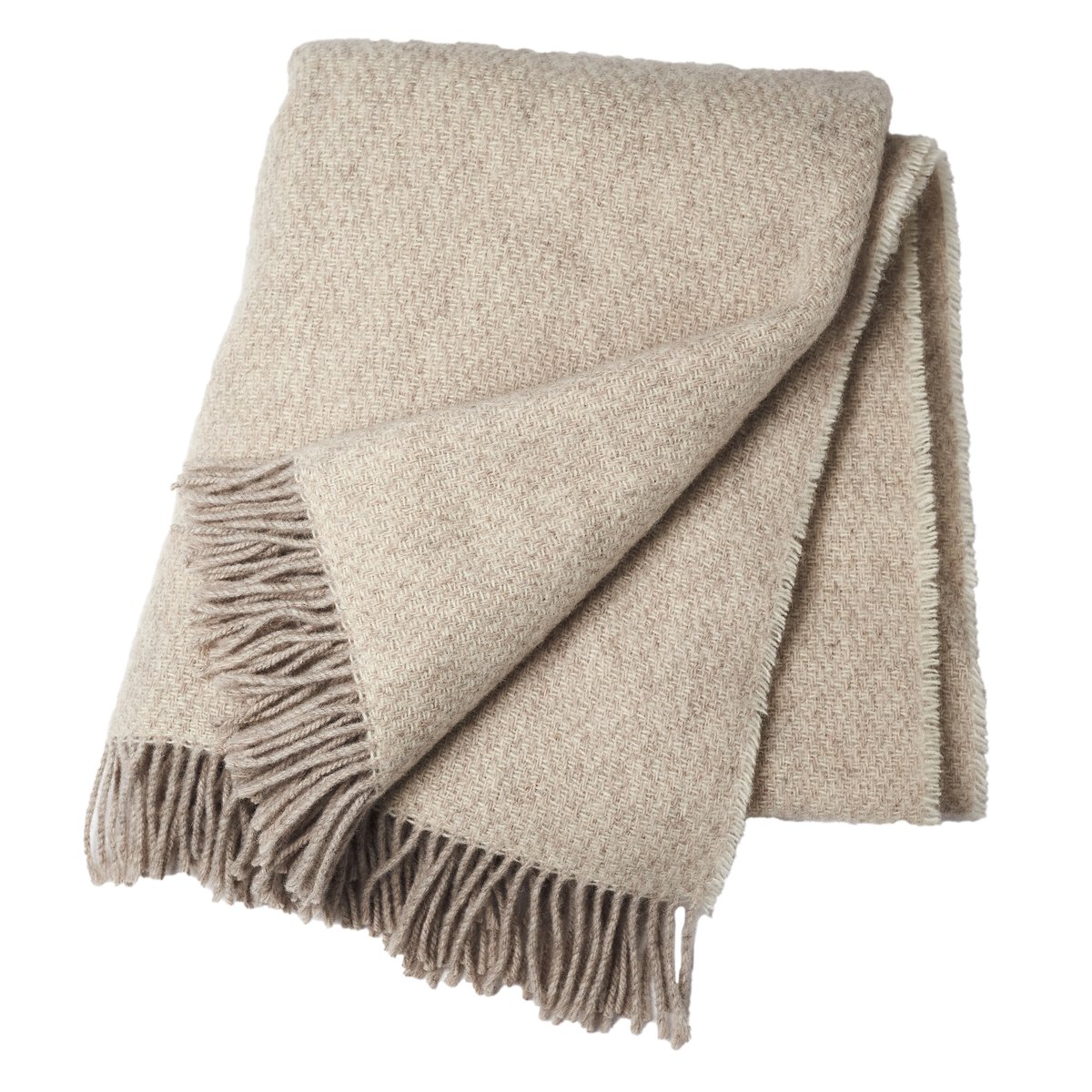 Bilde av Scandi Living Sandstone ullpledd 130x180 cm Beige
