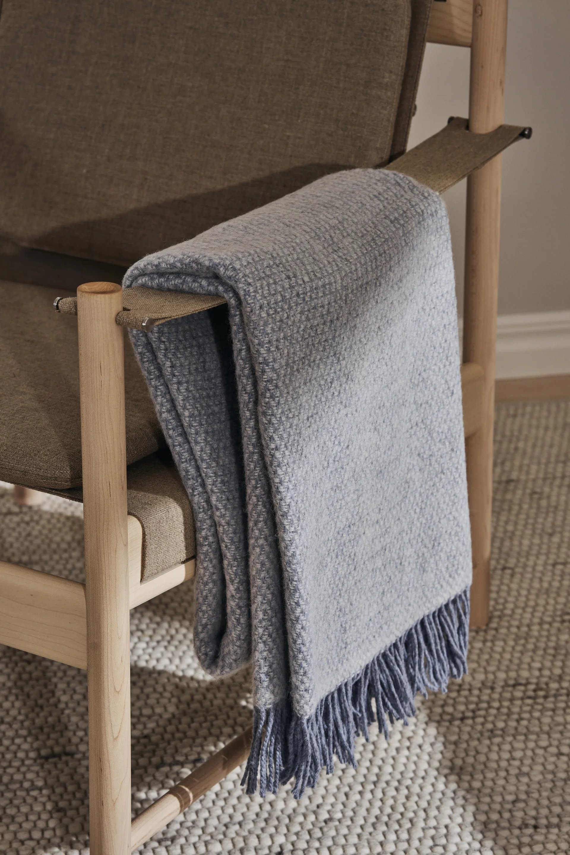 Sandstone ullpledd 130x180 cm, Dueblå Melange Scandi Living