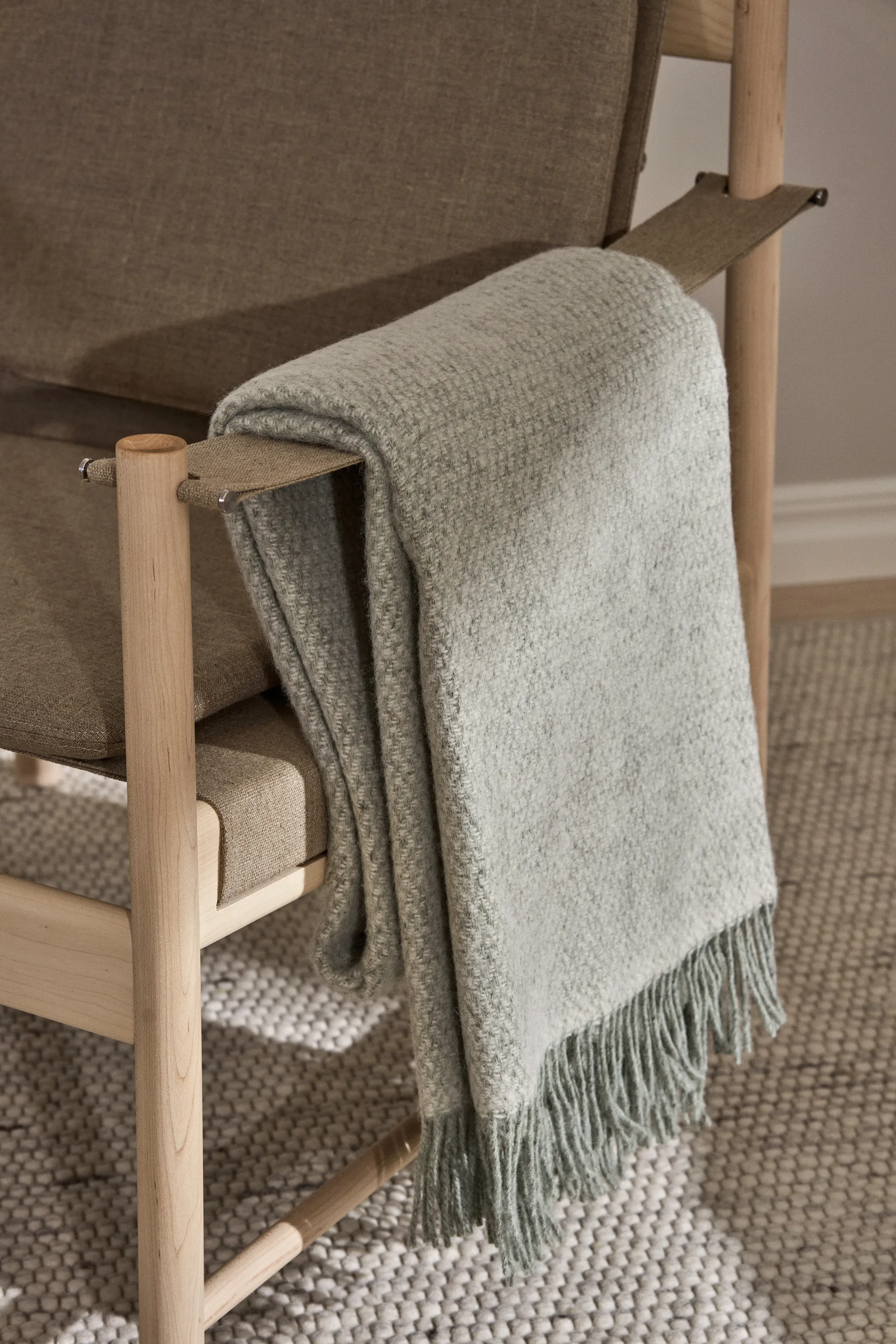 Sandstone ullpledd 130x180 cm, Sage Melange Scandi Living