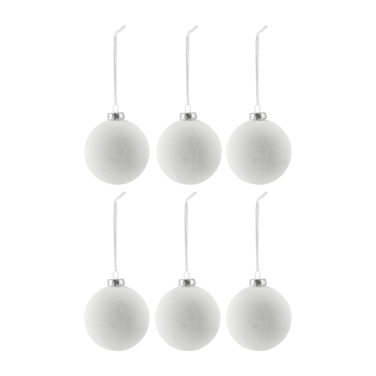 Scandi Living Snowing juletrekule 6-pakning White