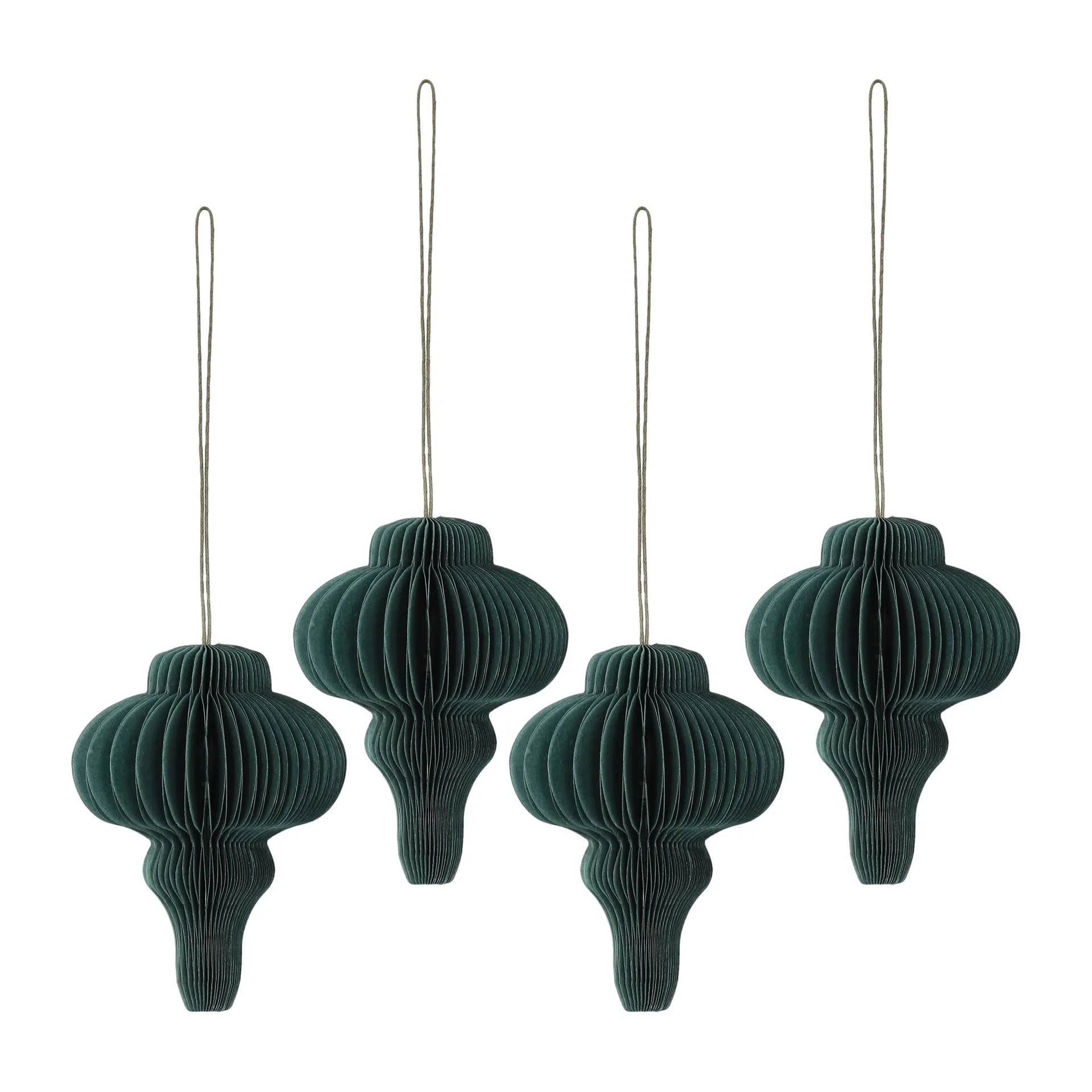 Spira juletrekuler 4-pakning, Forest Green Scandi Living