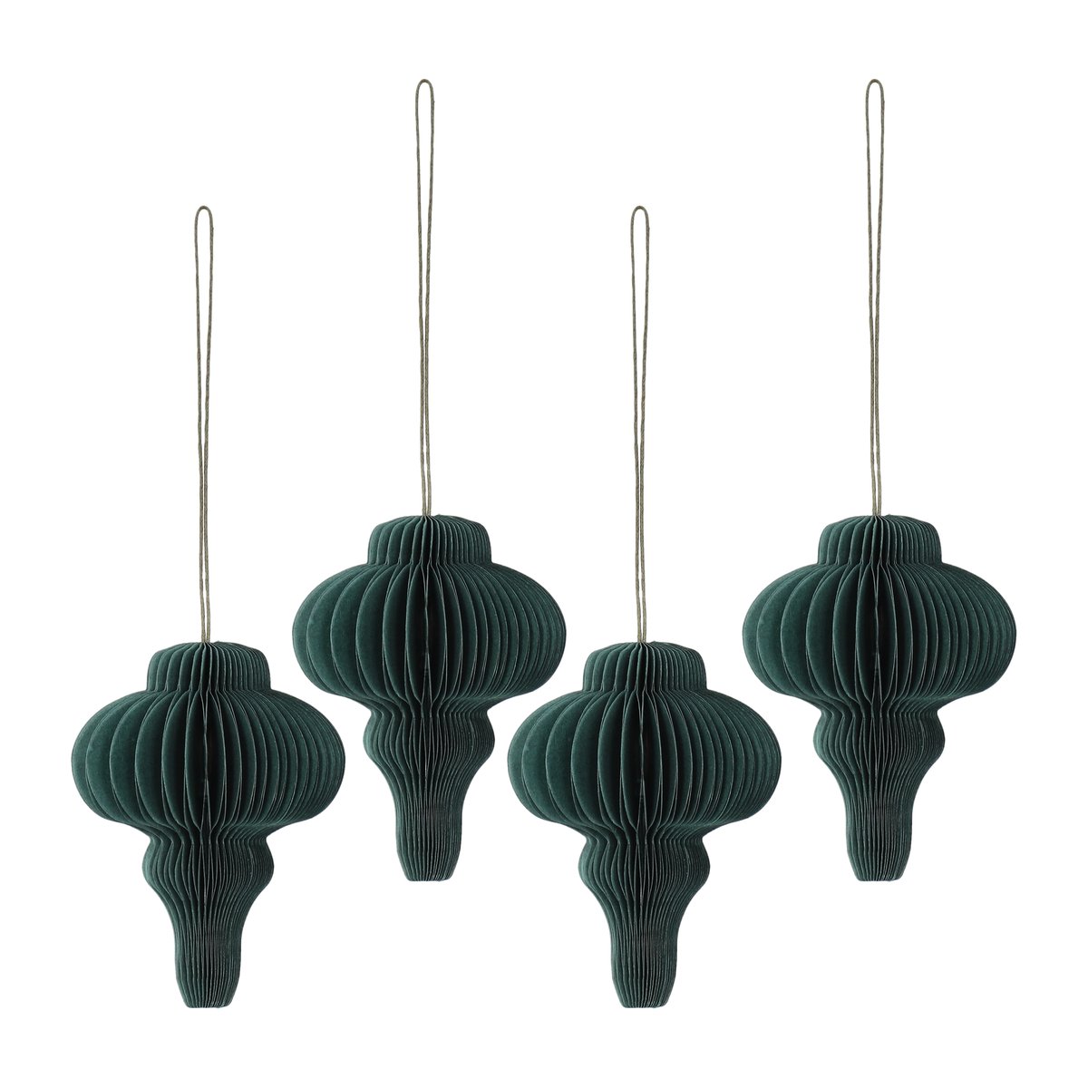 Scandi Living Spira juletrekuler 4-pakning Forest Green