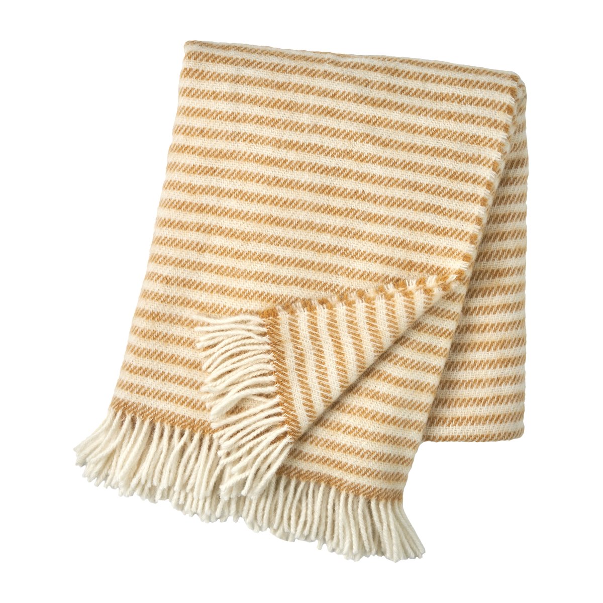 Bilde av Scandi Living Tidal ullpledd 130 x 180 cm Mustard