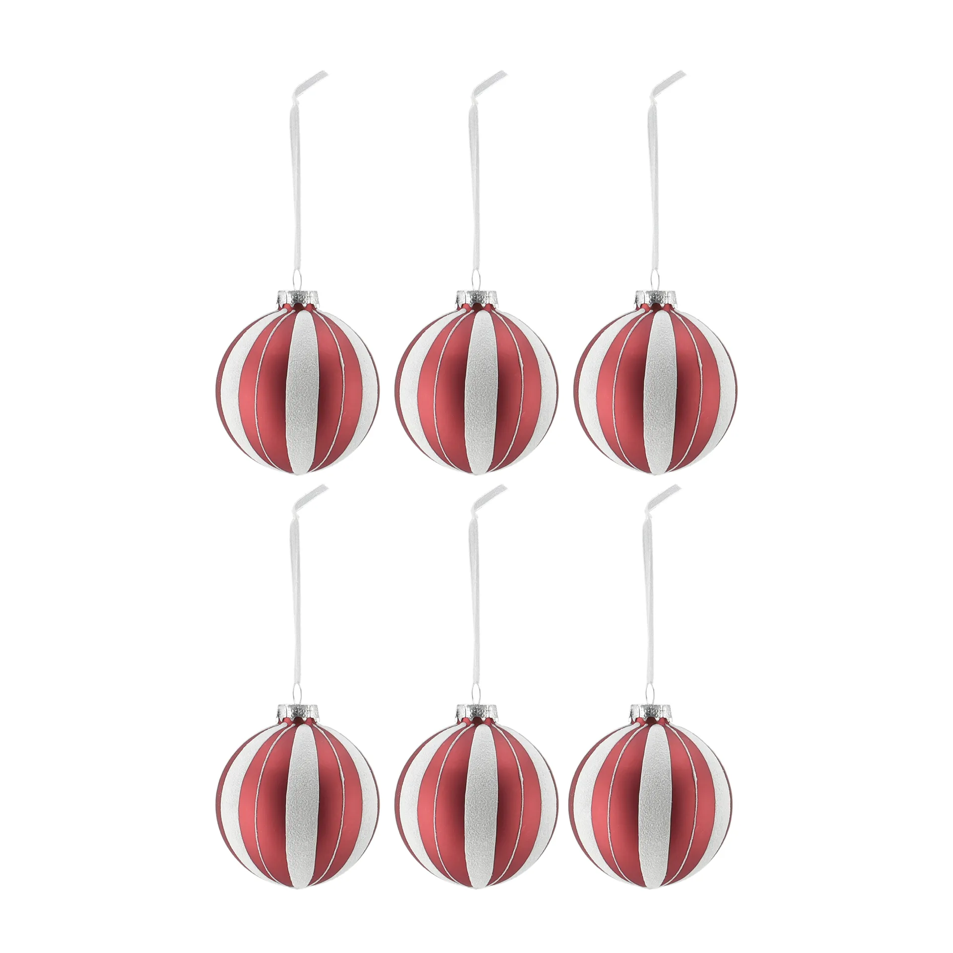 Tradition juletrekule 6-pakning, Red/White Scandi Living
