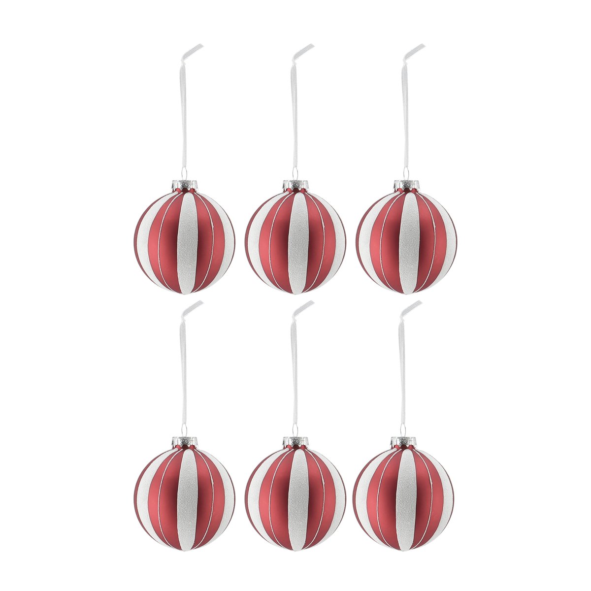 Scandi Living Tradition juletrekule 6-pakning Red/White