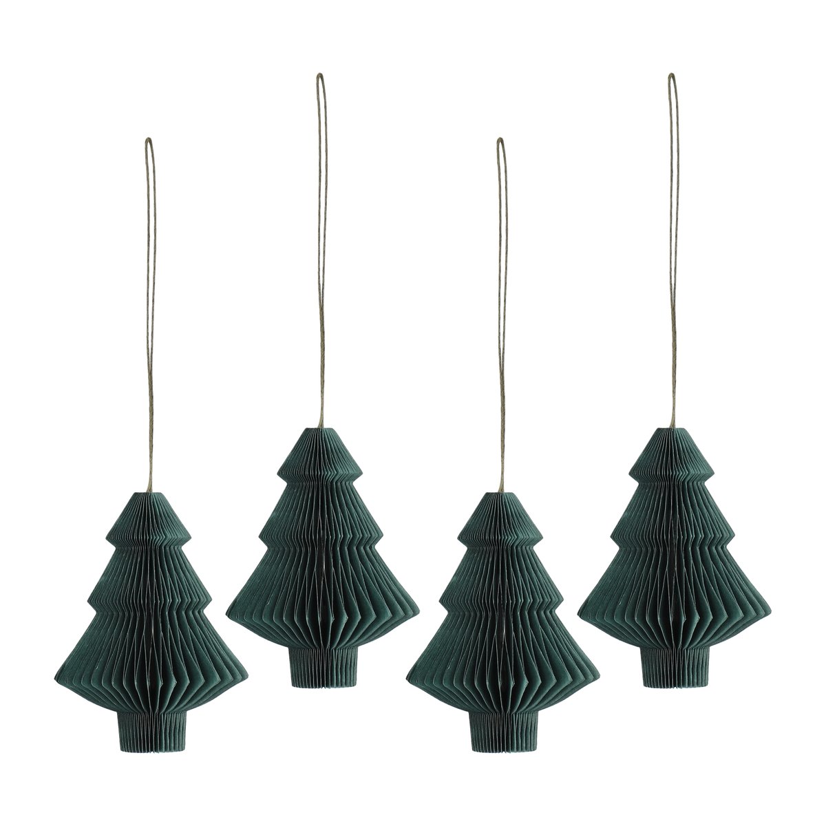 Scandi Living Tree juletrekuler 4-pakning Forest Green