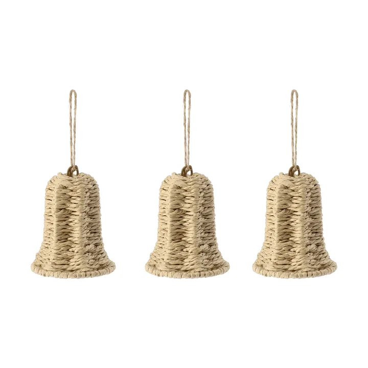 Twine juletreanheng klokke 3-pakning - Natur - Scandi Living