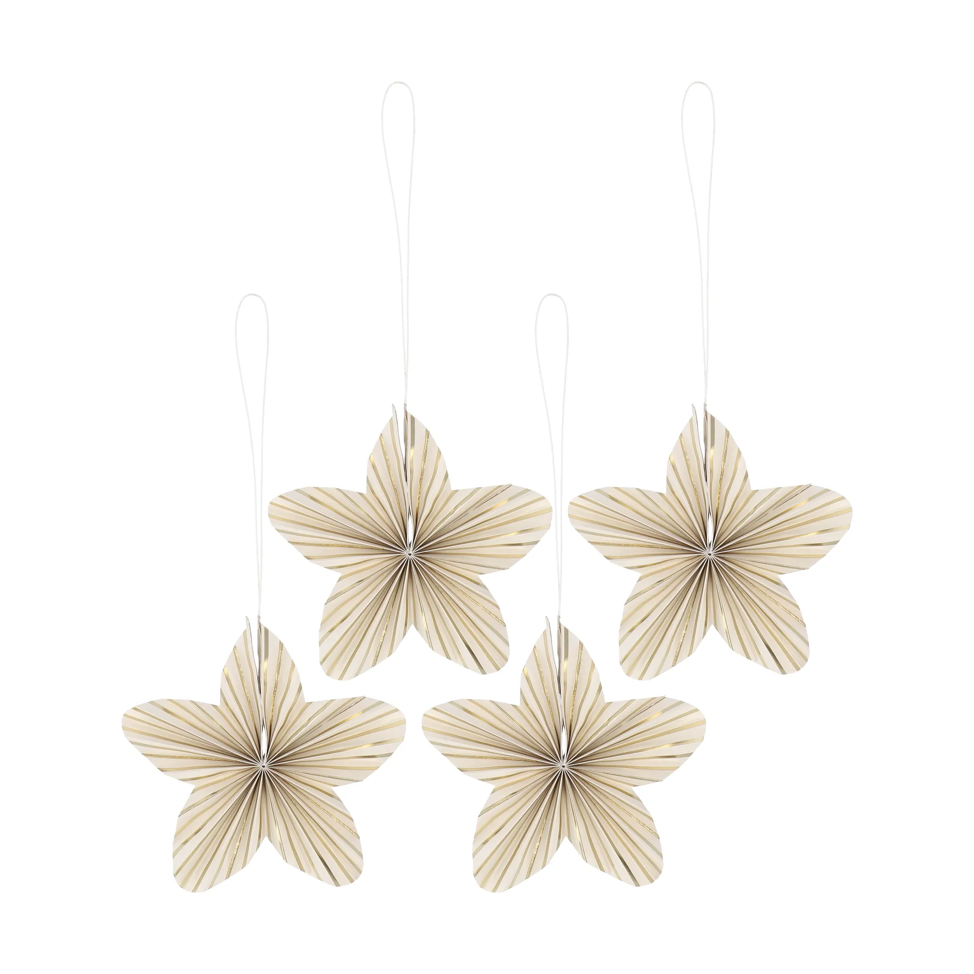 Twinkle juletrepynt 4-pk, Gull, stripete Scandi Living