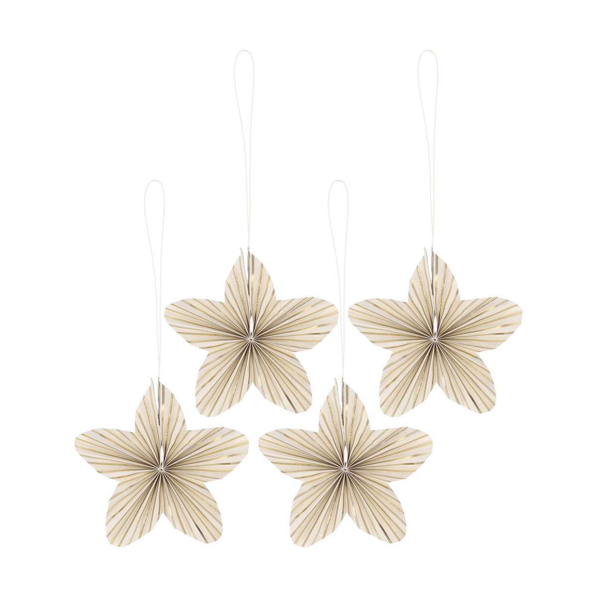 Scandi Living Twinkle juletrepynt 4-pk Gull, stripete