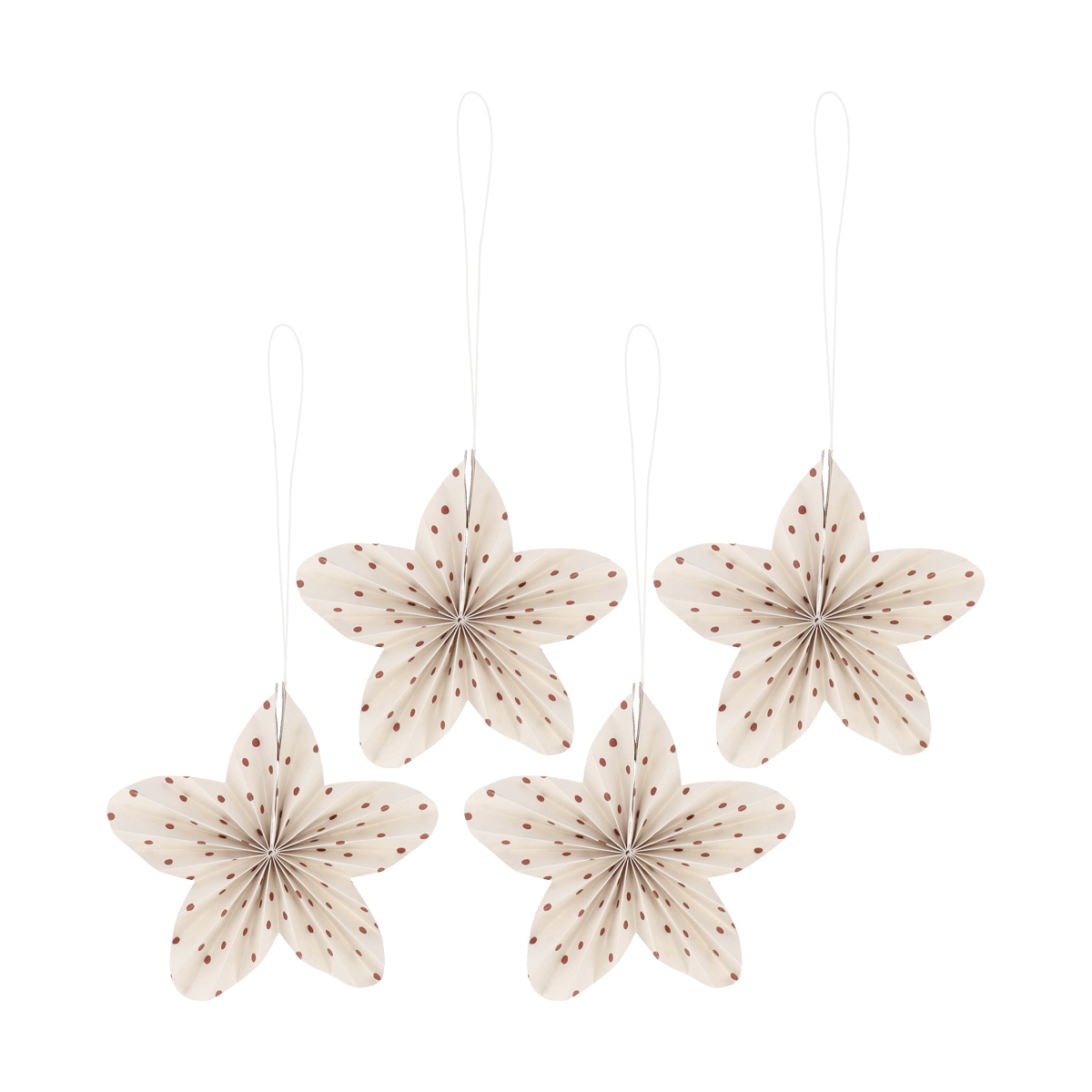Scandi Living Twinkle juletrepynt 4-pk Rød ,prikkete