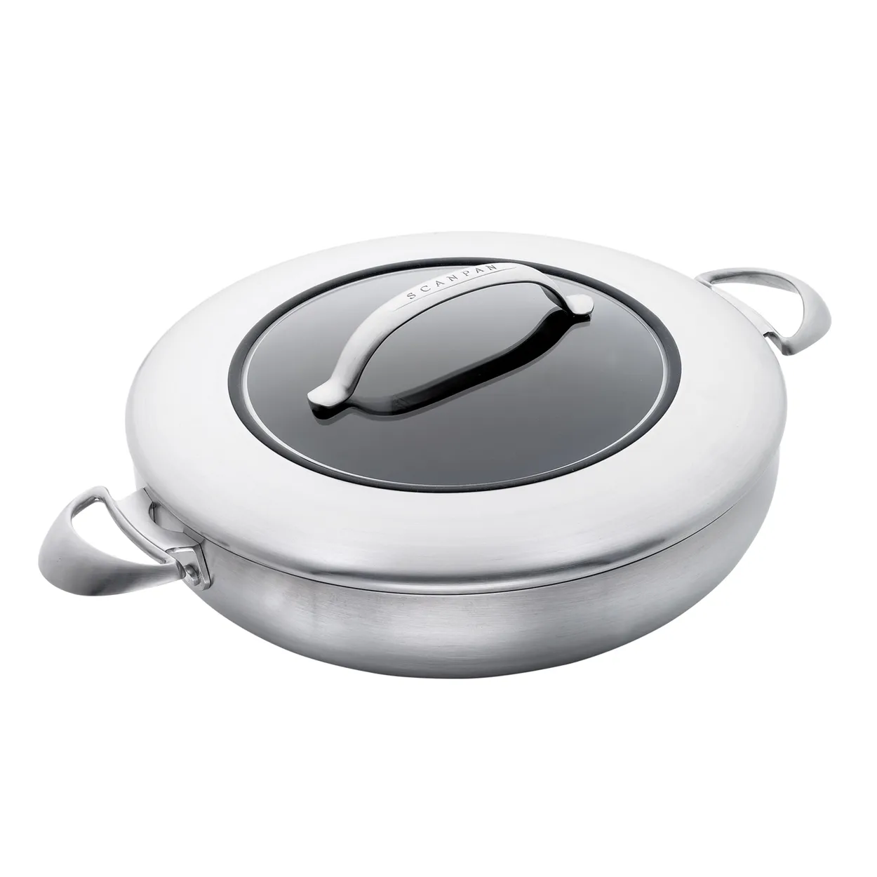 Scanpan CTX serveringspanne med lokk Ø 32 cm | Skandinavisk Design | Ildfaste former | Sølv