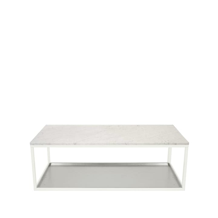 Sofabord 11 - marmor hvit, hvitlakkert stativ, sinkbelegg - Scherlin