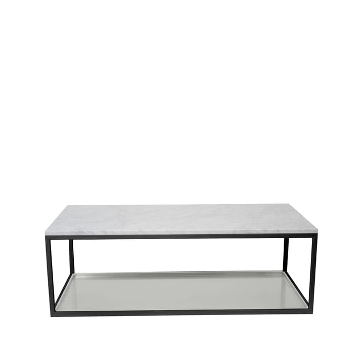 Sofabord 11 - marmor hvit, svartlakkert stativ, sinkbelegg - Scherlin