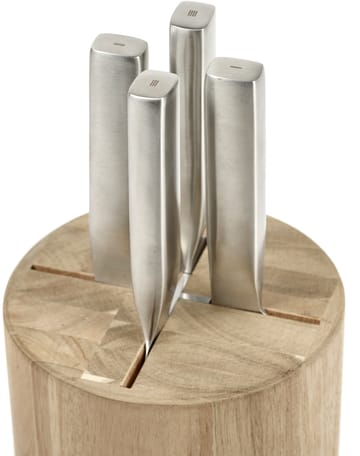 Base knivsett med knivblokk 5 deler - Wood-steel grey - Serax