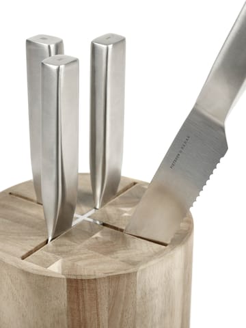 Base knivsett med knivblokk 5 deler - Wood-steel grey - Serax