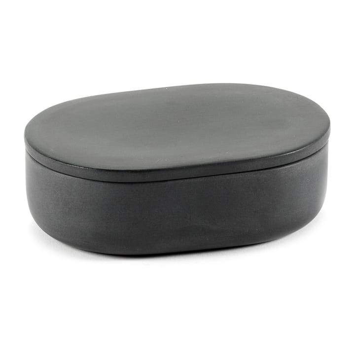 Cose oppbevaringsboks oval med lokk S 3,3 x 10,2 cm - Dark Grey - Serax