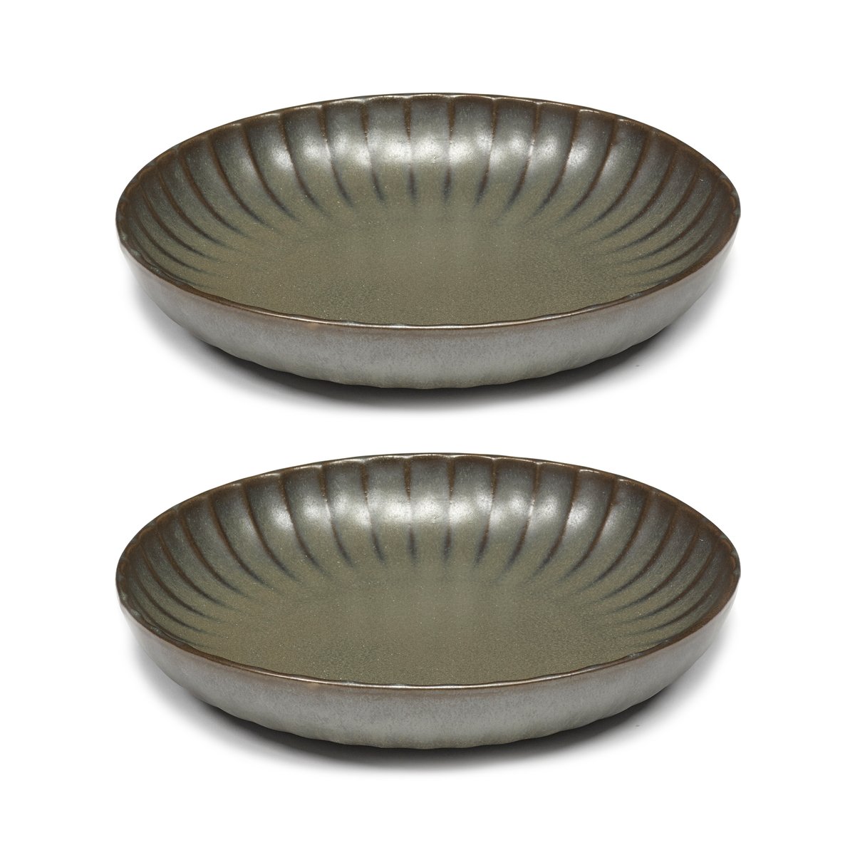 Serax Inku high tallerken M Ø21 cm 2-pakn. Green