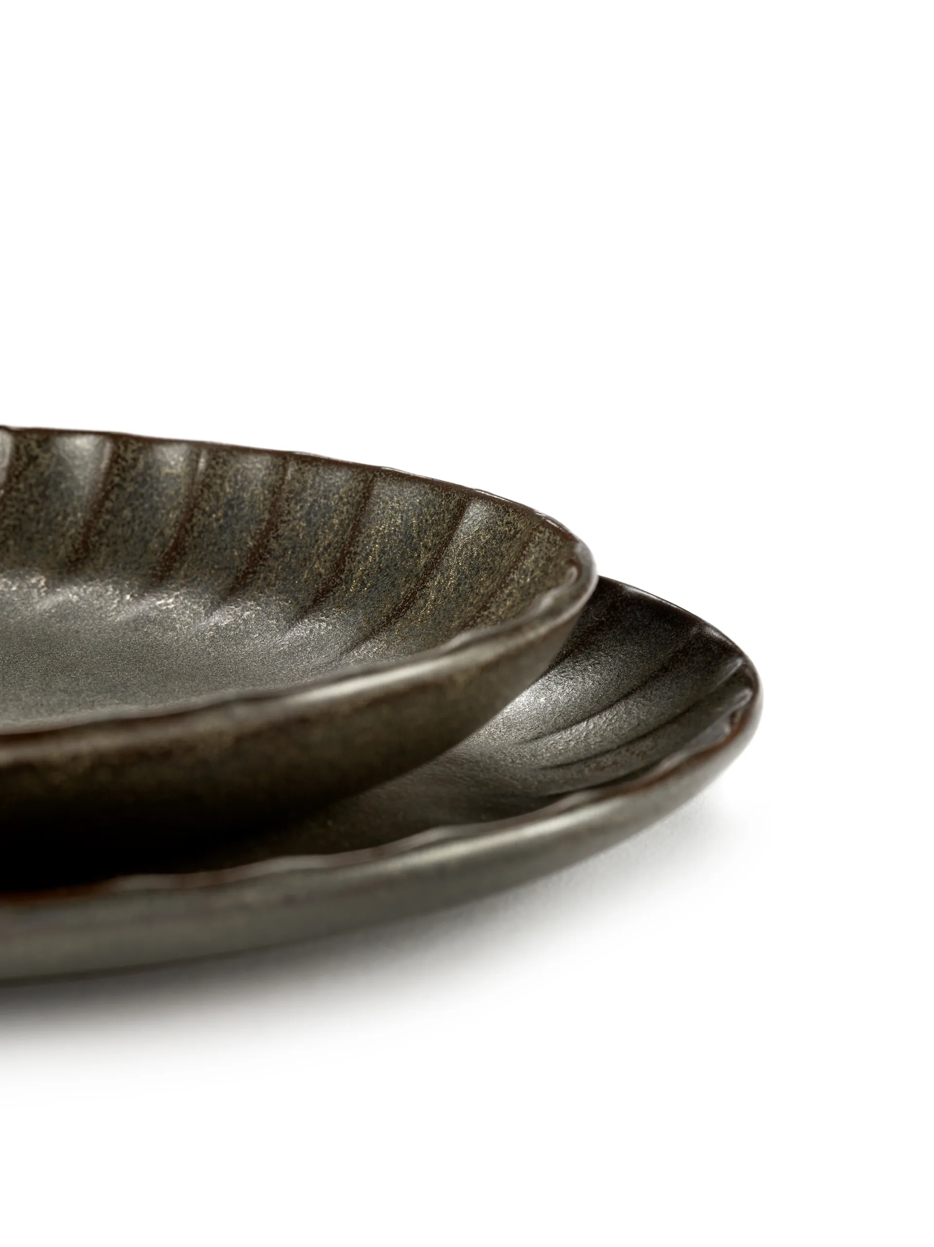 Inku oval serveringsskål M 15,4 x 22 cm, Green Serax
