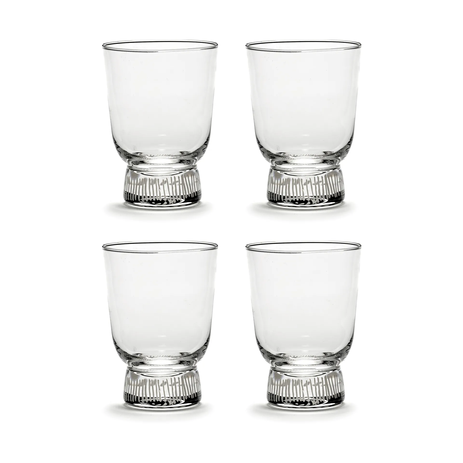 Ottolenghi Feast glass 33 cl 4-pakning, Stripes sandblasted Serax