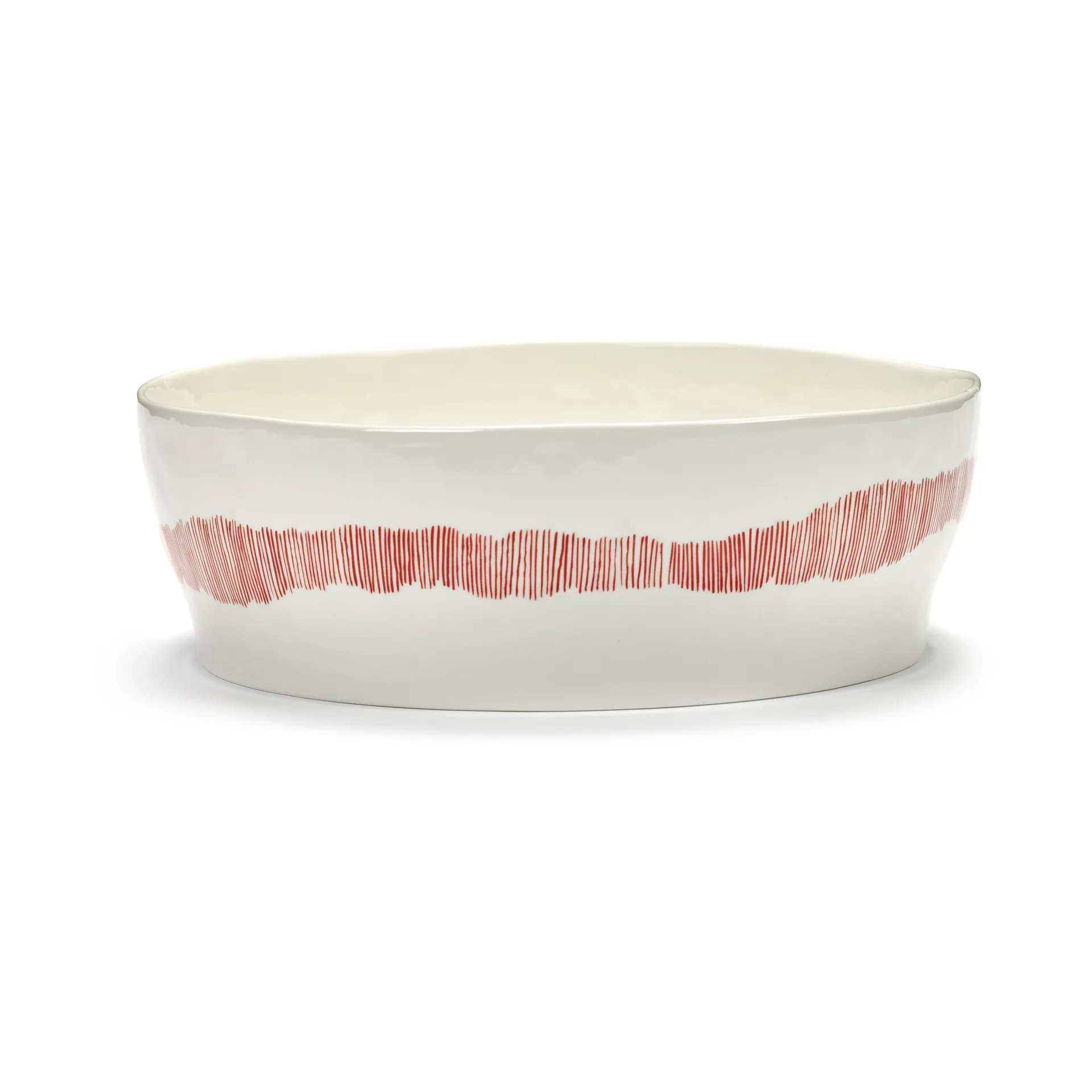 Ottolenghi Feast salatskål Ø27,5 cm, White stripes-red Serax
